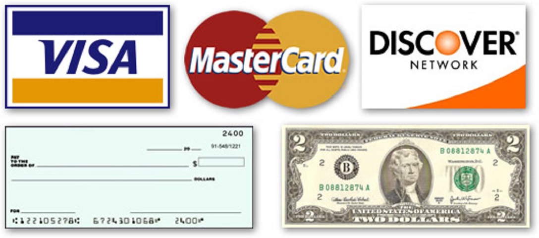 Types of Payments Accepted, Cash, Credit, and Check